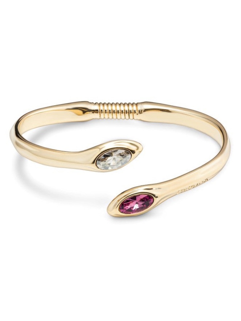 UNOde50 Spring Bracelet 18K Gold Plated Crystal Cuff Rare